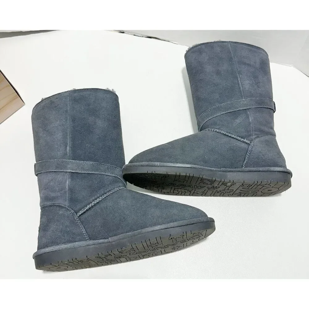 Bearpaw Womens Tatum Solids Mid Calf Boots Charcoal‎ Gray Size 10M